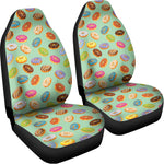 Green Striped Donut Pattern Print Universal Fit Car Seat Covers