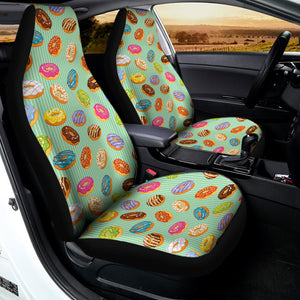 Green Striped Donut Pattern Print Universal Fit Car Seat Covers