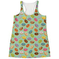 Green Striped Donut Pattern Print Women's Racerback Tank Top