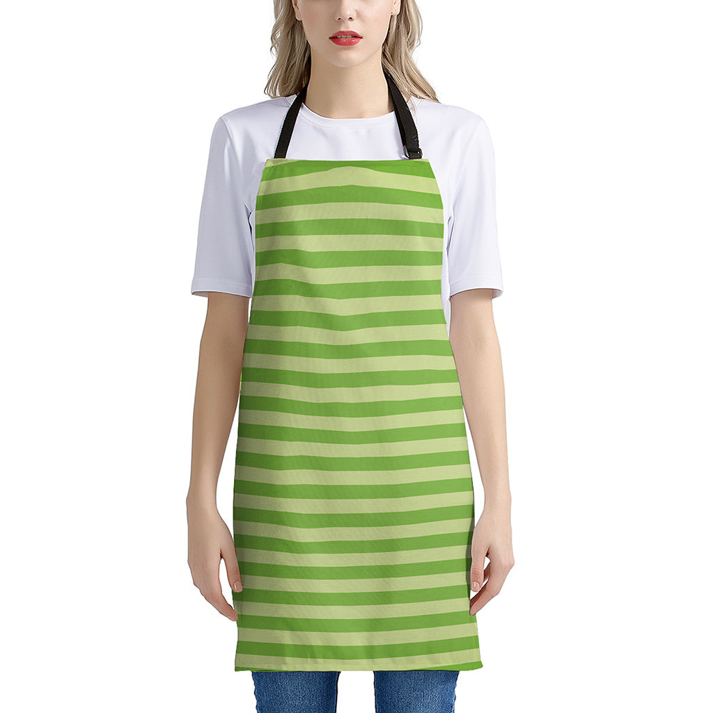 Green Striped Pattern Print Apron