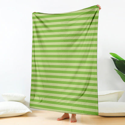 Green Striped Pattern Print Blanket