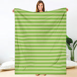 Green Striped Pattern Print Blanket