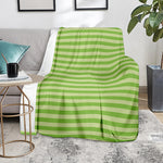Green Striped Pattern Print Blanket