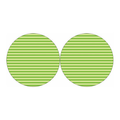 Green Striped Pattern Print Car Coasters