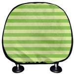 Green Striped Pattern Print Car Headrest Covers