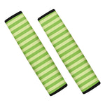 Green Striped Pattern Print Car Seat Belt Covers