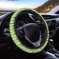 Green Striped Pattern Print Car Steering Wheel Cover