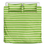 Green Striped Pattern Print Duvet Cover Bedding Set