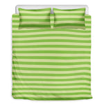 Green Striped Pattern Print Duvet Cover Bedding Set