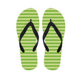 Green Striped Pattern Print Flip Flops