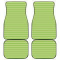 Green Striped Pattern Print Front and Back Car Floor Mats