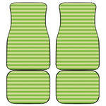 Green Striped Pattern Print Front and Back Car Floor Mats