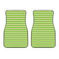 Green Striped Pattern Print Front Car Floor Mats