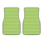 Green Striped Pattern Print Front Car Floor Mats