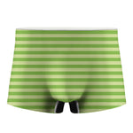 Green Striped Pattern Print Men's Boxer Briefs