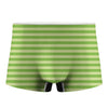 Green Striped Pattern Print Men's Boxer Briefs