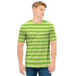 Green Striped Pattern Print Men's T-Shirt