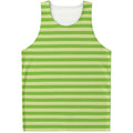Green Striped Pattern Print Men's Tank Top