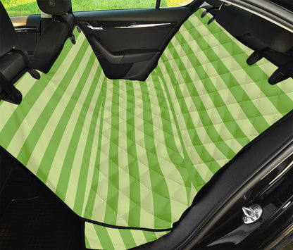 Green Striped Pattern Print Pet Car Back Seat Cover