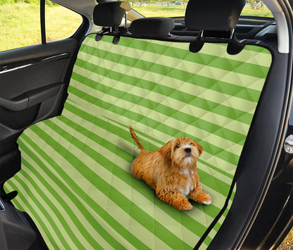 Green Striped Pattern Print Pet Car Back Seat Cover