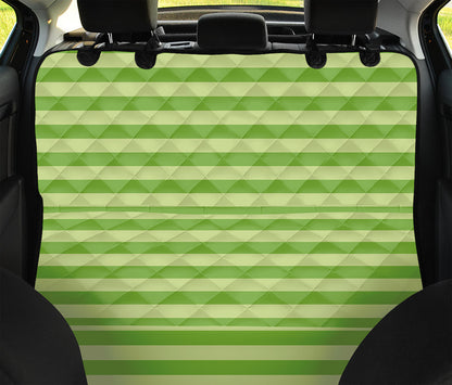 Green Striped Pattern Print Pet Car Back Seat Cover
