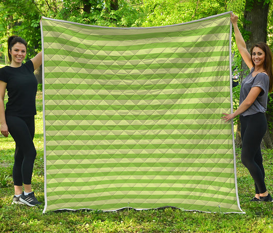 Green Striped Pattern Print Quilt