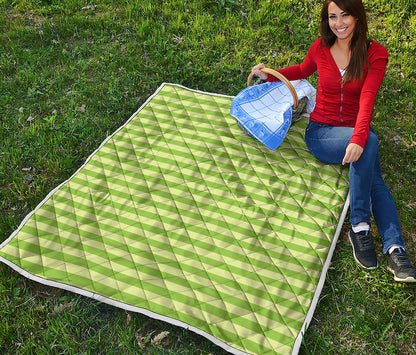 Green Striped Pattern Print Quilt