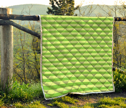 Green Striped Pattern Print Quilt
