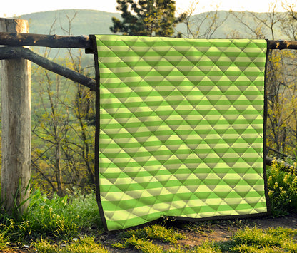 Green Striped Pattern Print Quilt