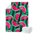 Green Striped Watermelon Pattern Print Blanket