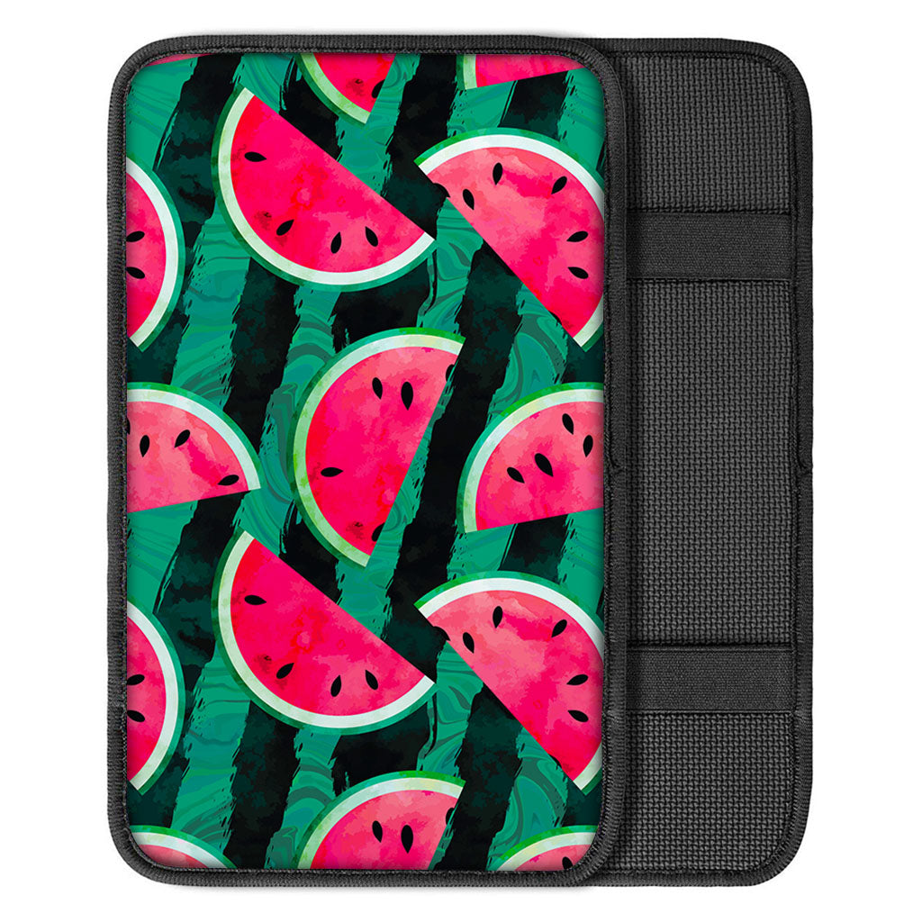 Green Striped Watermelon Pattern Print Car Center Console Cover