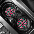 Green Striped Watermelon Pattern Print Car Coasters