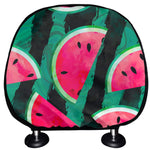 Green Striped Watermelon Pattern Print Car Headrest Covers