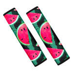 Green Striped Watermelon Pattern Print Car Seat Belt Covers