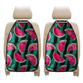 Green Striped Watermelon Pattern Print Car Seat Organizers