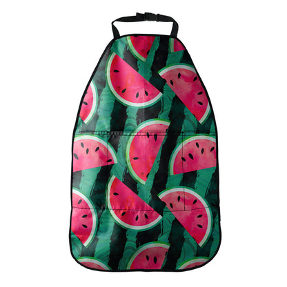 Green Striped Watermelon Pattern Print Car Seat Organizers