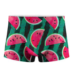 Green Striped Watermelon Pattern Print Men's Boxer Briefs