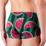 Green Striped Watermelon Pattern Print Men's Boxer Briefs