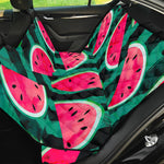Green Striped Watermelon Pattern Print Pet Car Back Seat Cover