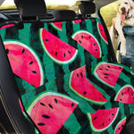 Green Striped Watermelon Pattern Print Pet Car Back Seat Cover