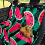 Green Striped Watermelon Pattern Print Pet Car Back Seat Cover