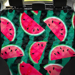Green Striped Watermelon Pattern Print Pet Car Back Seat Cover