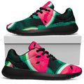 Green Striped Watermelon Pattern Print Walking Shoes