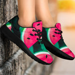 Green Striped Watermelon Pattern Print Sport Shoes GearFrost