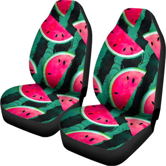 Green Striped Watermelon Pattern Print Universal Fit Car Seat Covers