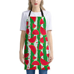 Green Stripes Watermelon Pattern Print Apron