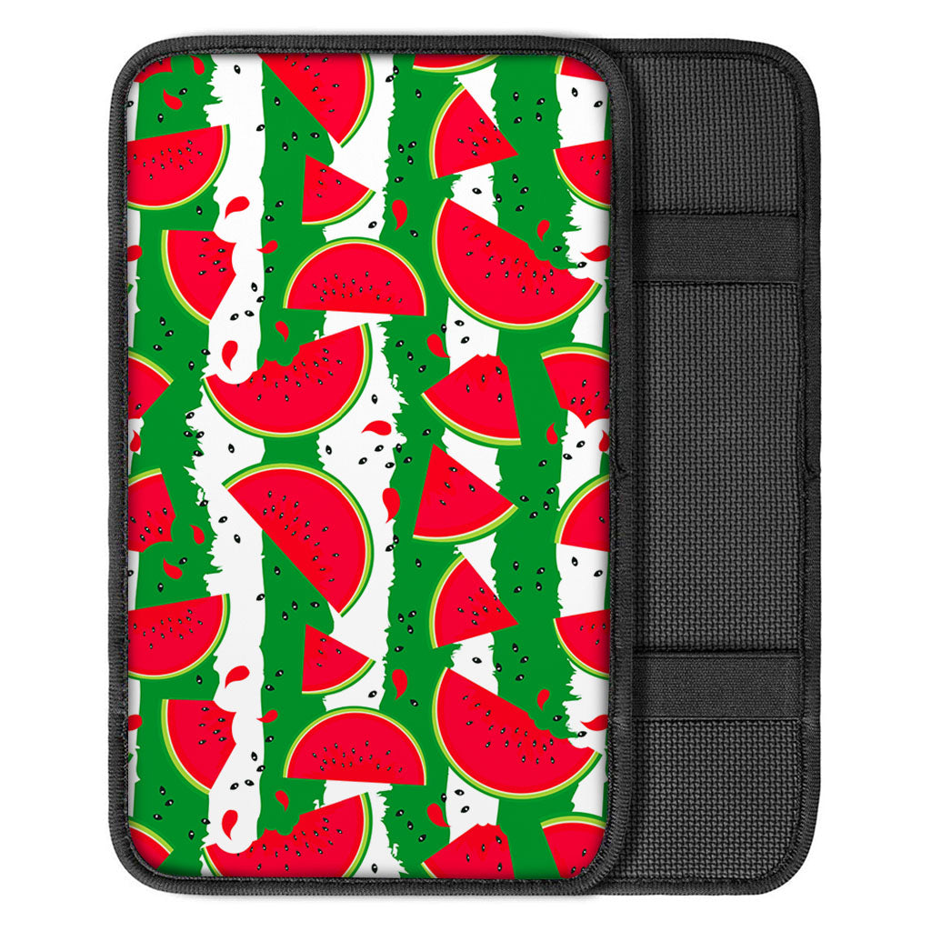 Green Stripes Watermelon Pattern Print Car Center Console Cover