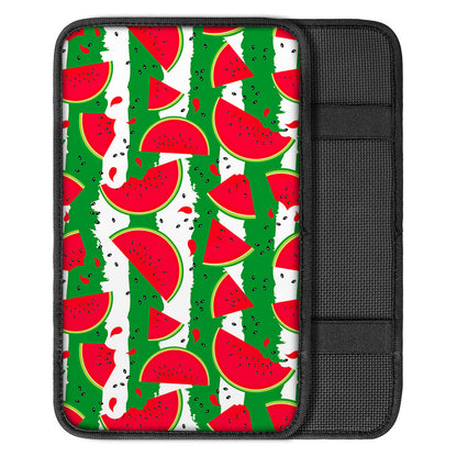 Green Stripes Watermelon Pattern Print Car Center Console Cover