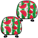 Green Stripes Watermelon Pattern Print Car Headrest Covers