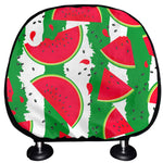 Green Stripes Watermelon Pattern Print Car Headrest Covers
